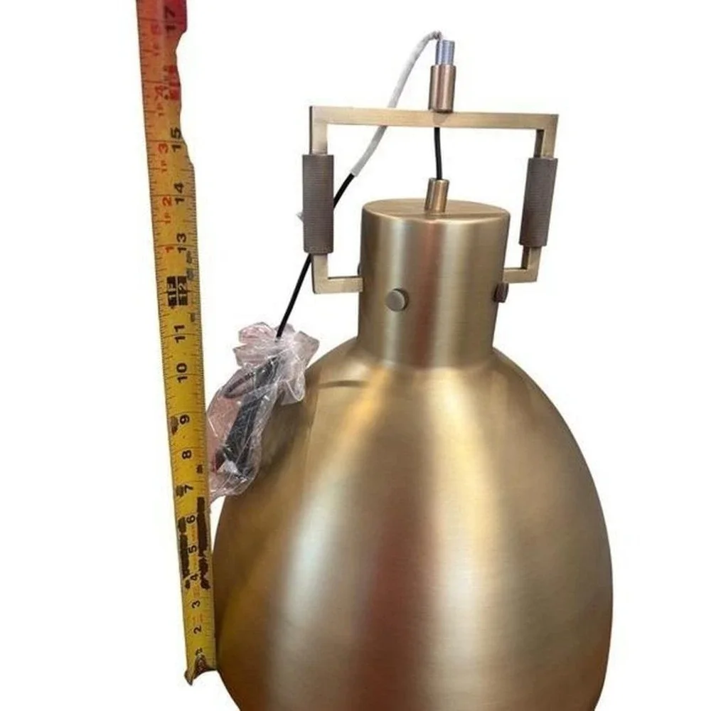 18 inch Pendant Brushed Brass Finish New in‎ box cloche style - listing is for 1